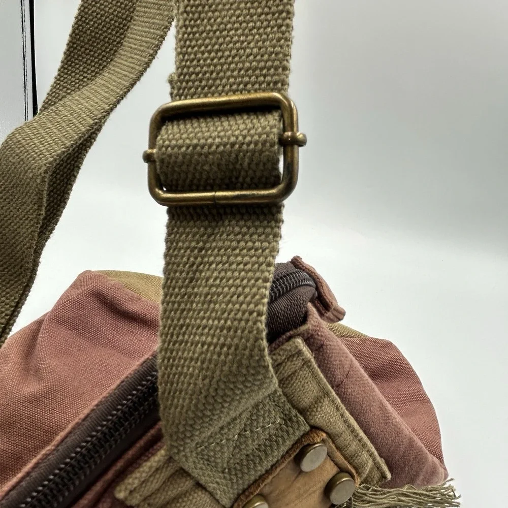 CHALA Patch Crossbody Shoulder Messenger Bag Handbag Purse Olive Khaki Plum EUC‎ - Picture 7 of 16